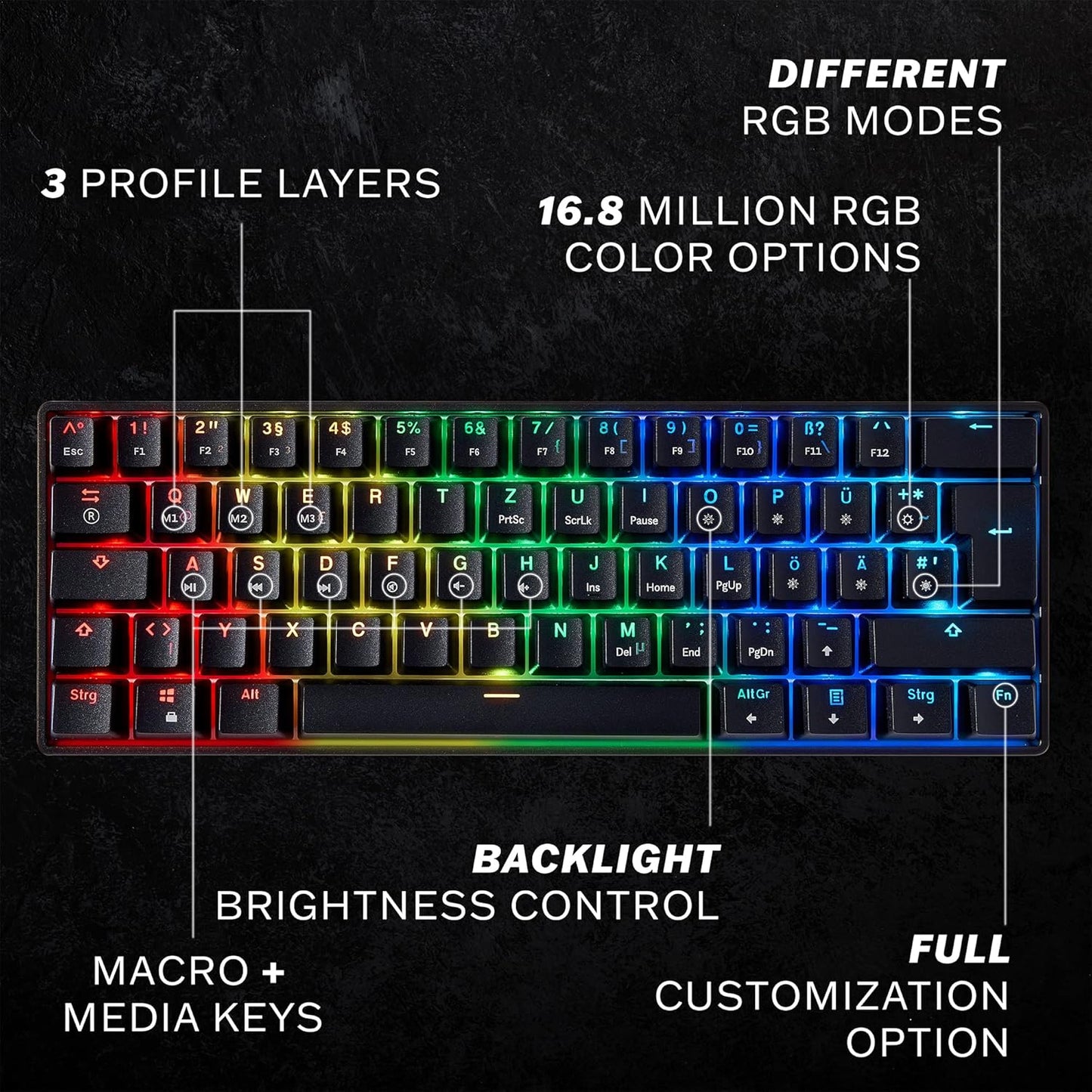 60% Optical Mechanical Gaming Keyboard RGB Backlit