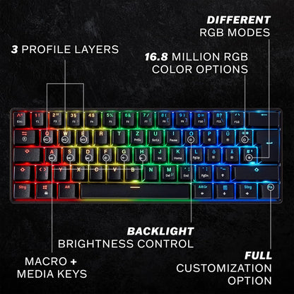 60% Optical Mechanical Gaming Keyboard RGB Backlit
