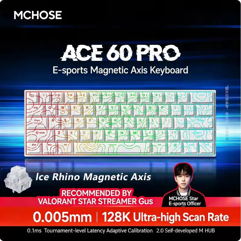 MCHOSE ACE60 Pro ACE68  Wired Mechanical Keyboard Magnetic Switch