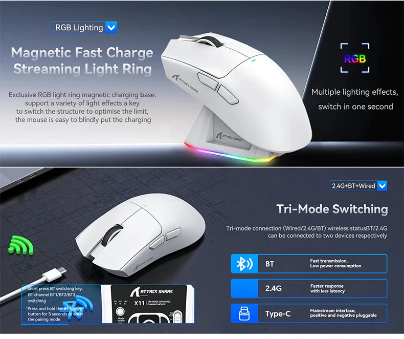 Attack Shark X11 X11se Wireless Gaming Mouse