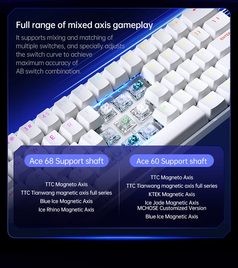 MCHOSE ACE60 Pro ACE68  Wired Mechanical Keyboard Magnetic Switch