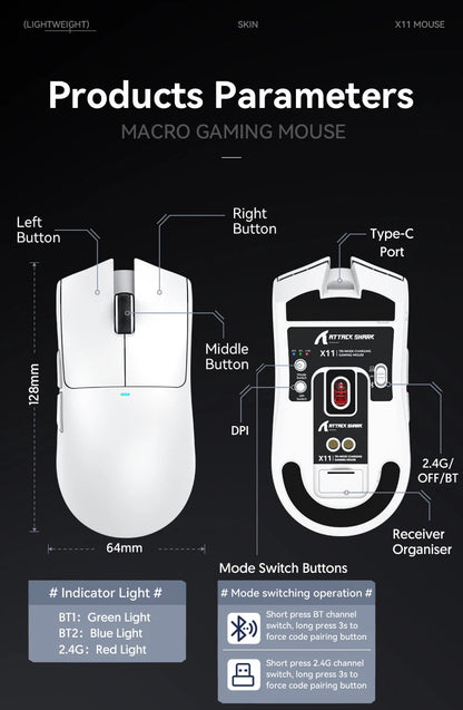 Attack Shark X11 X11se Wireless Gaming Mouse