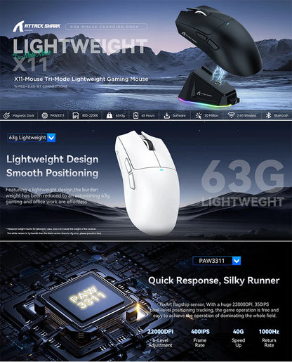 Attack Shark X11 X11se Wireless Gaming Mouse
